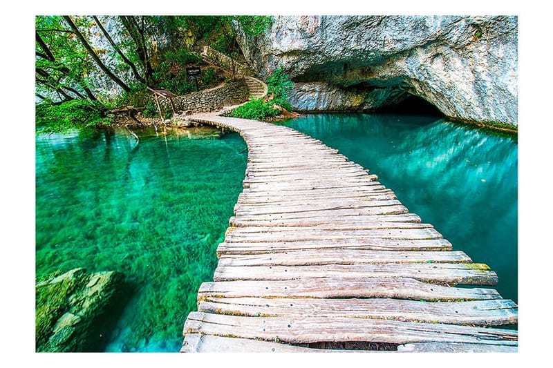 Fototapet Plitvice Lakes nasjonalpark Kroatia 100x70 - Artgeist sp. z o. o. - Tapet stue - Fototapeter - Kjøkkentapeter - Tapet soverom