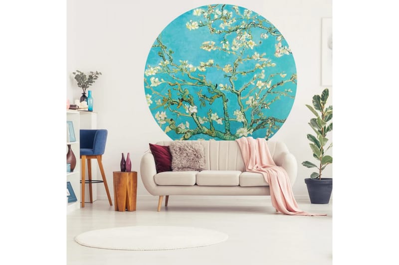 WallArt Tapetsirkel Almond Blossom 190 cm - Flerfarget - Tapet stue - Fototapeter - Kjøkkentapeter - Tapet soverom