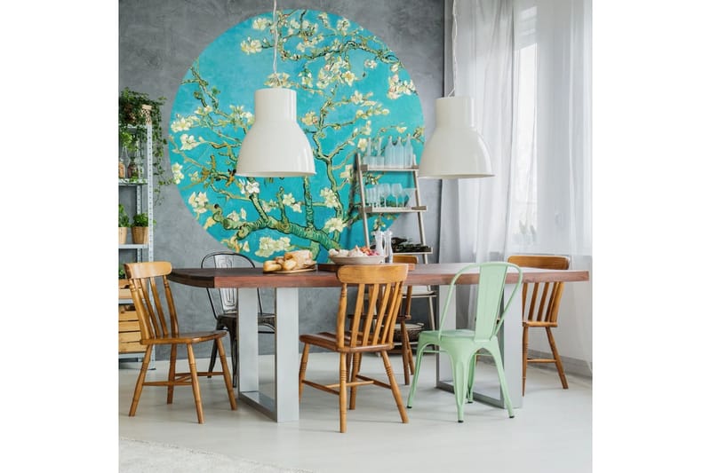 WallArt Tapetsirkel Almond Blossom 190 cm - Flerfarget - Tapet stue - Fototapeter - Kjøkkentapeter - Tapet soverom