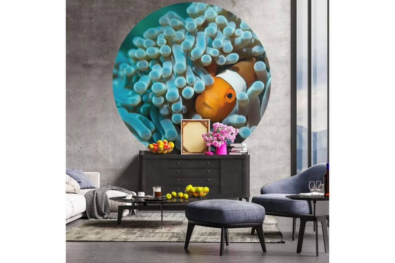 WallArt Tapetsirkel Nemo the Anemonefish 190 cm - Flerfarget - Tapet stue - Tapet soverom - Kjøkkentapeter - Fototapeter