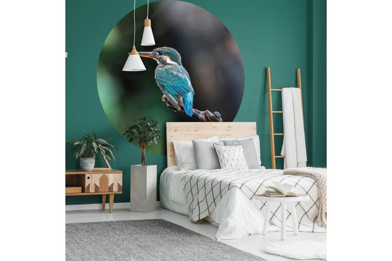 WallArt Tapetsirkel The Kingfisher 142,5 cm - Flerfarget - Tapet stue - Fototapeter - Kjøkkentapeter - Tapet soverom