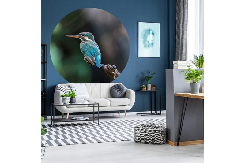 WallArt Tapetsirkel The Kingfisher 190 cm - Flerfarget - Tapet stue - Fototapeter - Kjøkkentapeter - Tapet soverom