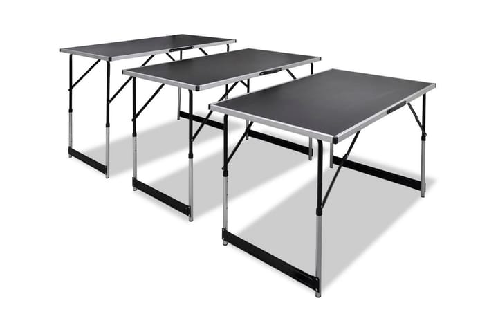Arbeidsbord 3 stk foldbart høydejusterbart - Tapetbord