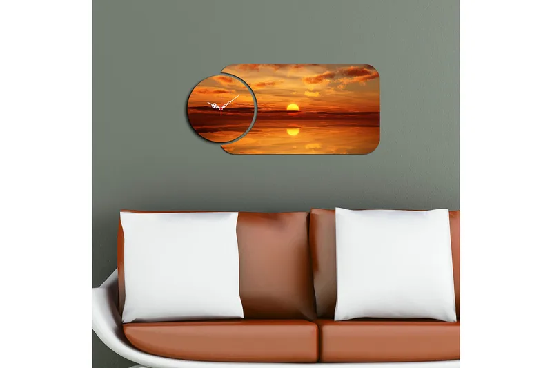 Decorative MDF Clock (2 Pieces) 68x32 - Interiør - Veggdekorasjon - Klokker