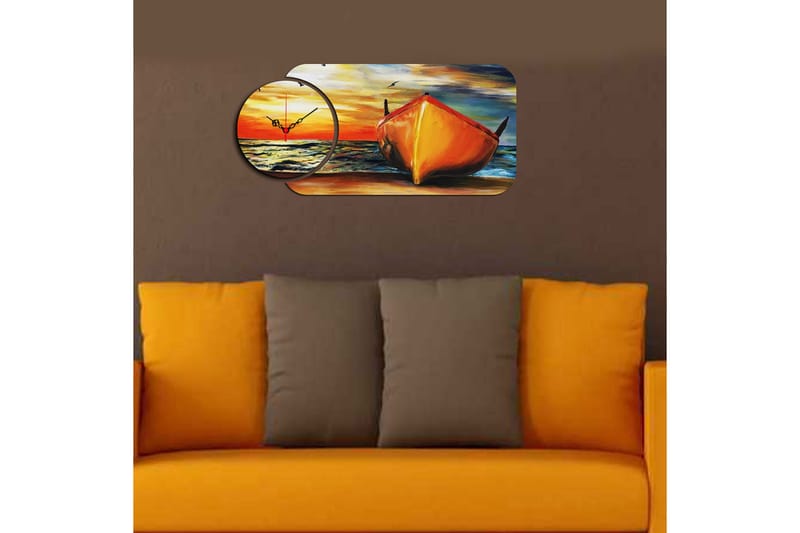 Decorative MDF Clock (2 Pieces) 68x32 - Interiør - Veggdekorasjon - Klokker