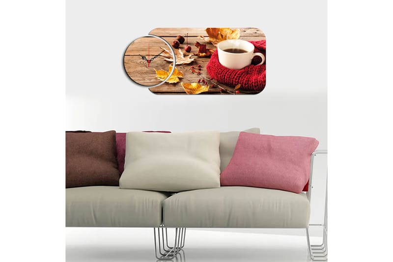 Decorative MDF Clock (2 Pieces) 68x32 - Interiør - Veggdekorasjon - Klokker