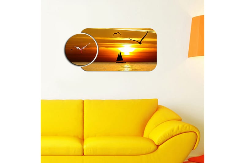 Decorative MDF Clock (2 Pieces) 68x32 - Interiør - Veggdekorasjon - Klokker