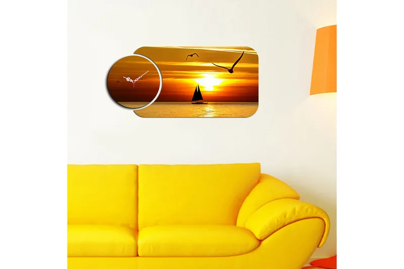 Decorative MDF Clock (2 Pieces) 68x32 - Interiør - Veggdekorasjon - Klokker