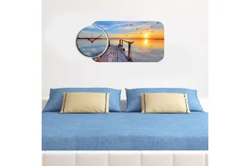 Dekorativ MDF-klokke (2 stk) 68x32 - Interiør - Veggdekorasjon - Klokker