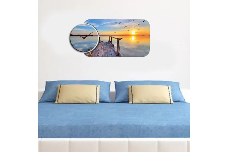 Dekorativ MDF-klokke (2 stk) 68x32 - Interiør - Veggdekorasjon - Klokker