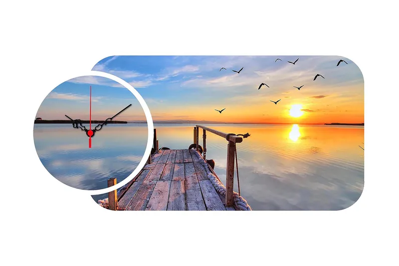 Dekorativ MDF-klokke (2 stk) 68x32