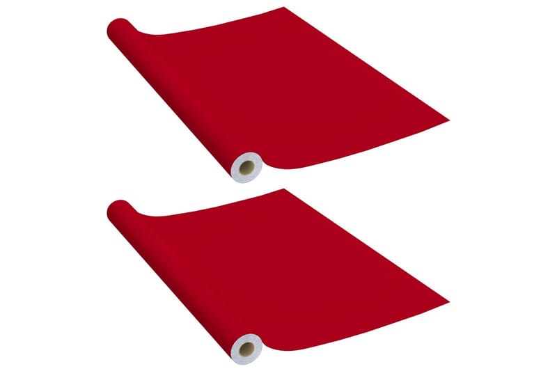 Selvklebende møbelfolier 2 stk 500x90 cm PVC rød - Rød - Dekorativ plast