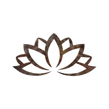 Dekorativt veggtilbehør i metall Wallxpert Rusty Lotus (35 x 60 cm) - Brun - Interiør - Veggdekorasjon - Wallstickers