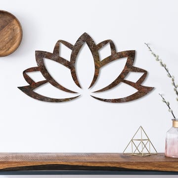 Dekorativt veggtilbehør i metall Wallxpert Rusty Lotus (35 x 60 cm) - Brun - Interiør - Veggdekorasjon - Wallstickers