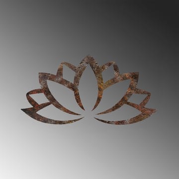 Dekorativt veggtilbehør i metall Wallxpert Rusty Lotus (35 x 60 cm) - Brun - Interiør - Veggdekorasjon - Wallstickers
