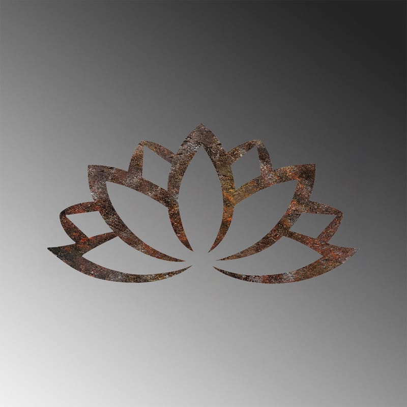 Dekorativt veggtilbehør i metall Wallxpert Rusty Lotus (35 x 60 cm) - Brun - Interiør - Veggdekorasjon - Wallstickers