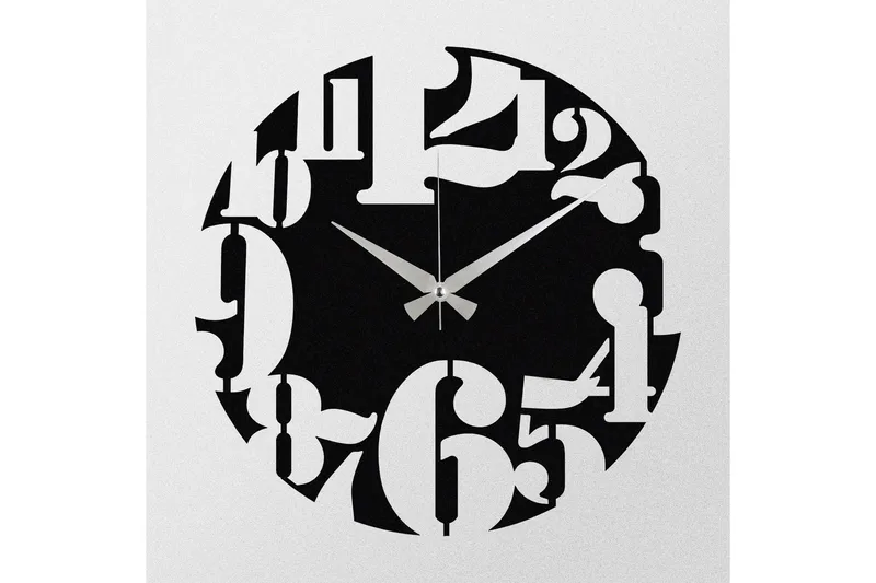 Enzoclock - S001 - Svart - Interiør - Veggdekorasjon - Klokker