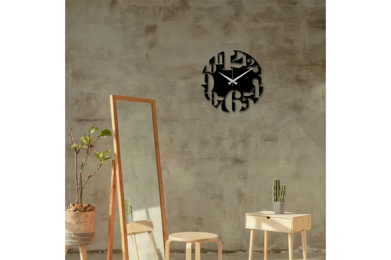 Enzoclock - S001 - Svart - Interiør - Veggdekorasjon - Klokker