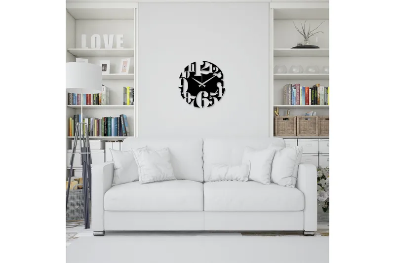 Enzoclock - S001 - Svart - Interiør - Veggdekorasjon - Klokker