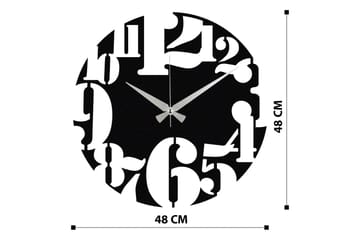 Enzoclock - S001 - Svart - Interiør - Veggdekorasjon - Klokker