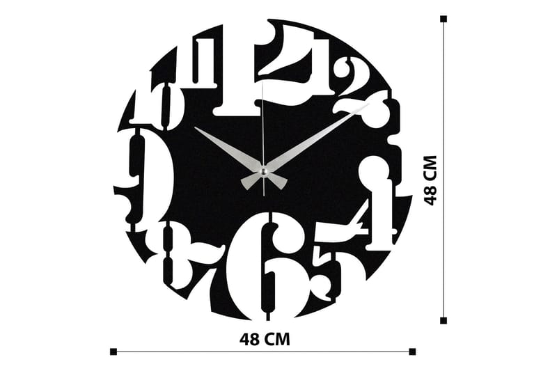 Enzoclock - S001 - Svart - Interiør - Veggdekorasjon - Klokker