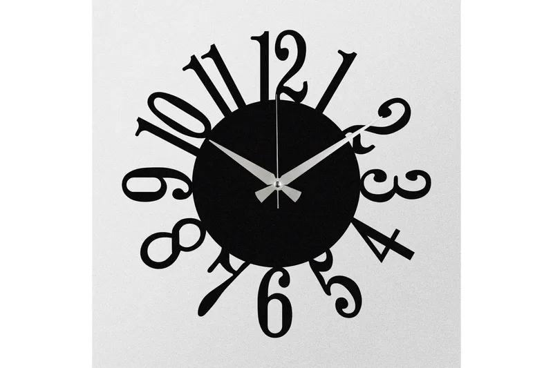 Enzoclock - S005 - Svart - Interiør - Veggdekorasjon - Klokker