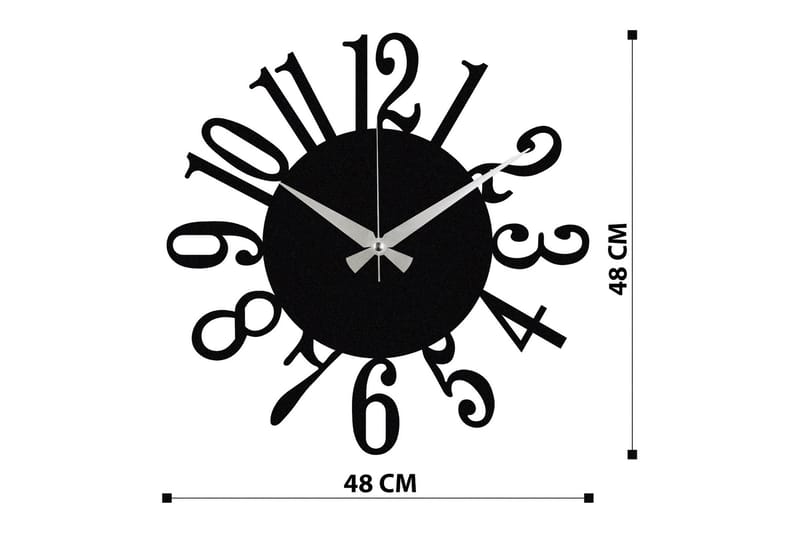 Enzoclock - S005 - Svart - Interiør - Veggdekorasjon - Klokker