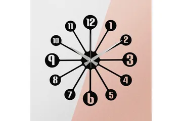 Enzoclock - S014 - Svart - Interiør - Veggdekorasjon - Klokker