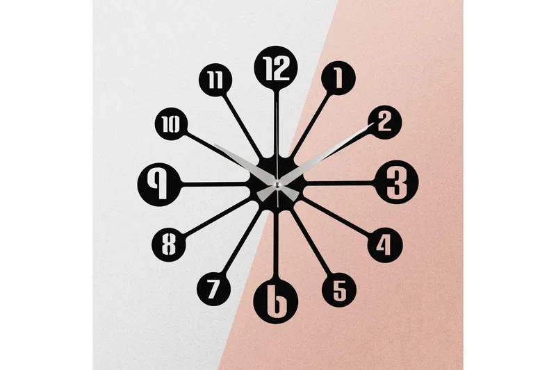 Enzoclock - S014 - Svart - Interiør - Veggdekorasjon - Klokker