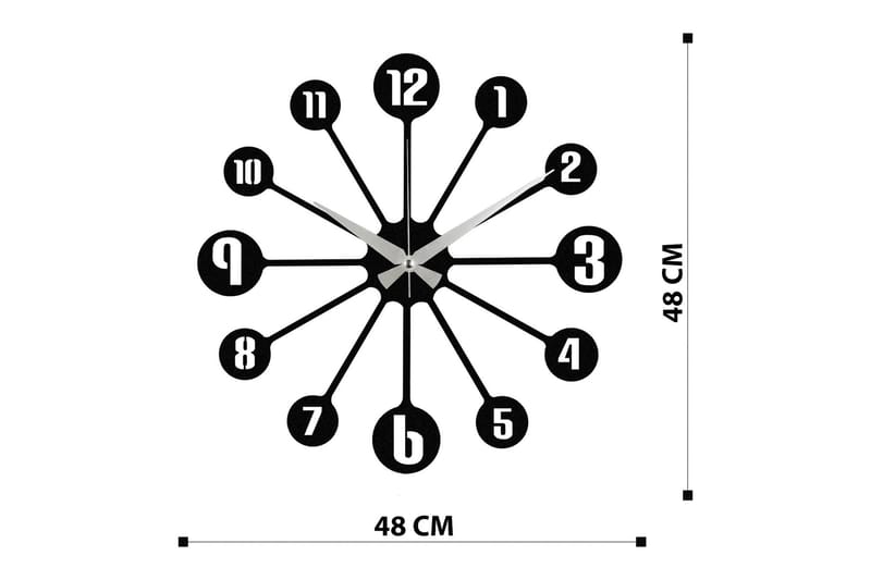 Enzoclock - S014 - Svart - Interiør - Veggdekorasjon - Klokker
