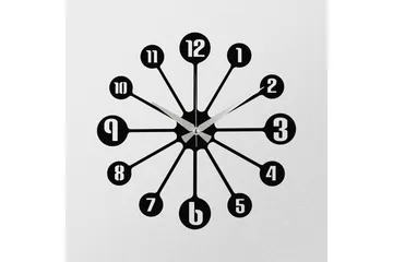 Enzoclock - S014 - Svart - Interiør - Veggdekorasjon - Klokker