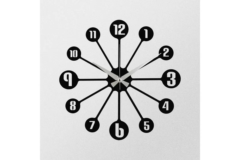 Enzoclock - S014 - Svart - Interiør - Veggdekorasjon - Klokker