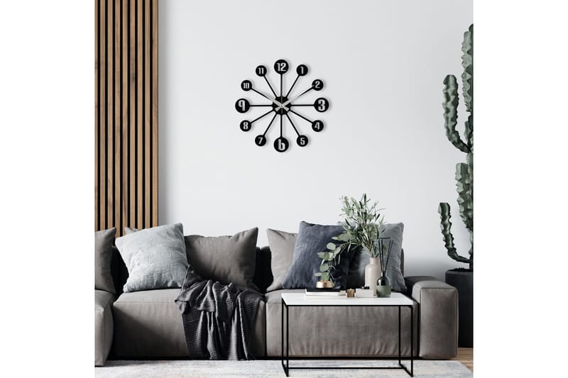 Enzoclock - S014 - Svart - Interiør - Veggdekorasjon - Klokker