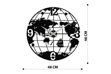 Enzoclock - S018 - Svart - Interiør - Veggdekorasjon - Klokker