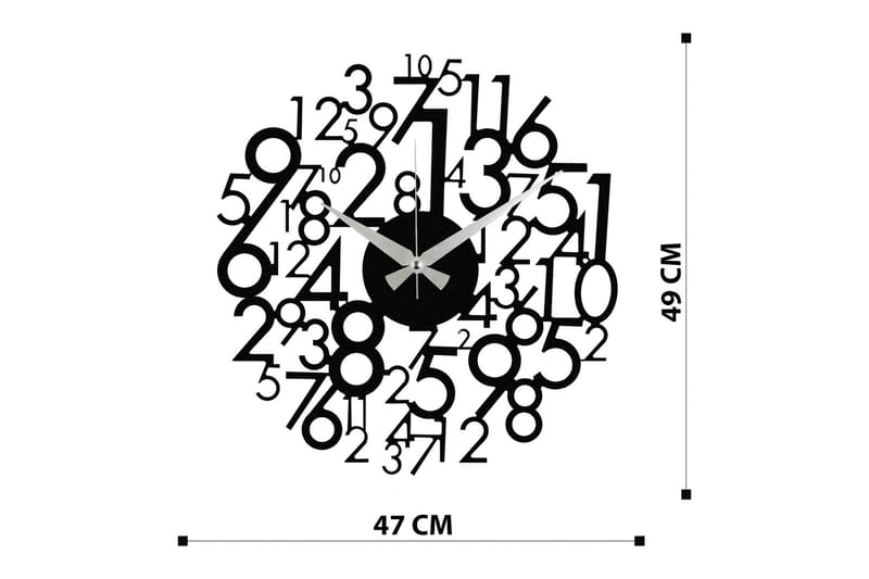 Enzoclock - S019 - Svart - Interiør - Veggdekorasjon - Klokker