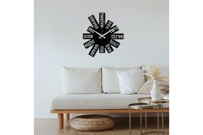 Enzoclock - S020 - Svart - Interiør - Veggdekorasjon - Klokker
