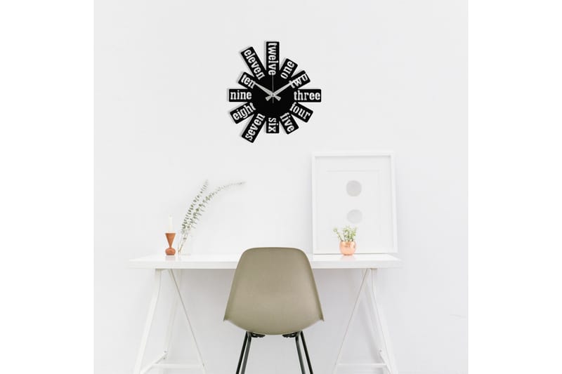 Enzoclock - S020 - Svart - Interiør - Veggdekorasjon - Klokker