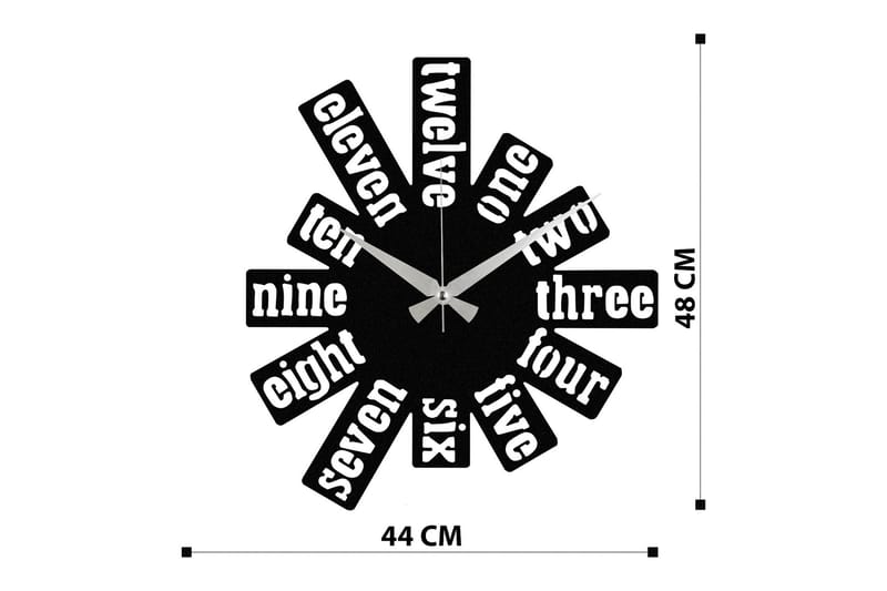 Enzoclock - S020 - Svart - Interiør - Veggdekorasjon - Klokker