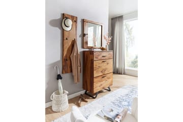 Garderobe Wohnling Vegghengt knaggrekke laget av massivt tre, to-rads krokrekke - Oppbevaring - Kles oppbevaring - Kleshengere & knaggrekker - Knagger