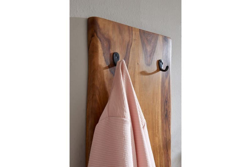 Garderobe Wohnling Vegghengt knaggrekke laget av massivt tre, to-rads krokrekke - Interiør - Veggdekorasjon - Dekorativ plast