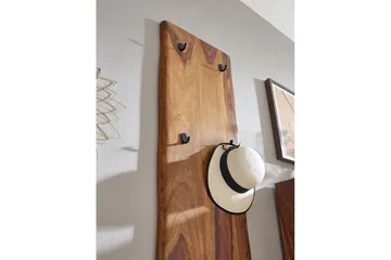 Garderobe Wohnling Vegghengt knaggrekke laget av massivt tre, to-rads krokrekke - Interiør - Veggdekorasjon - Dekorativ plast