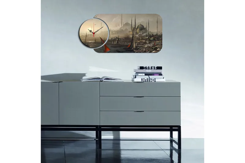 2-Deler - Flerfarget - Interiør - Veggdekorasjon - Klokker