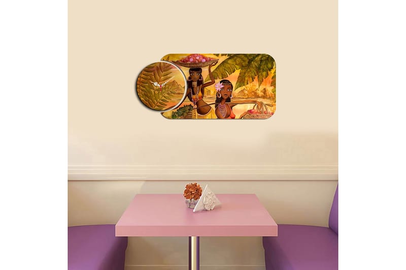 2-Deler - Flerfarget - Interiør - Veggdekorasjon - Klokker