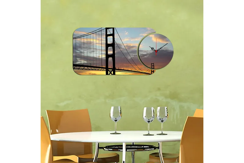 2-Deler - Flerfarget - Interiør - Veggdekorasjon - Klokker