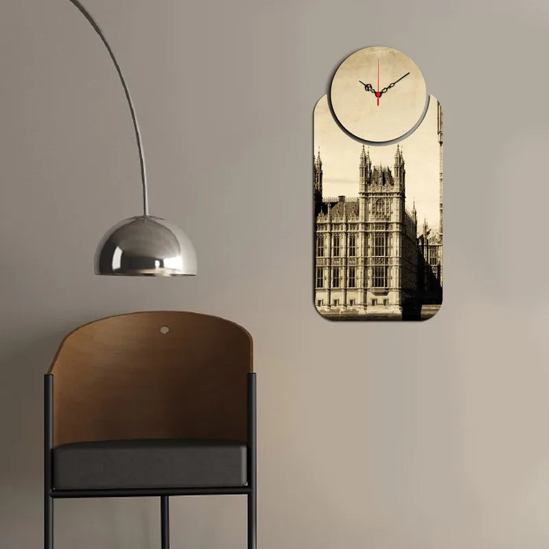 2-Deler - Flerfarget - Interiør - Veggdekorasjon - Klokker