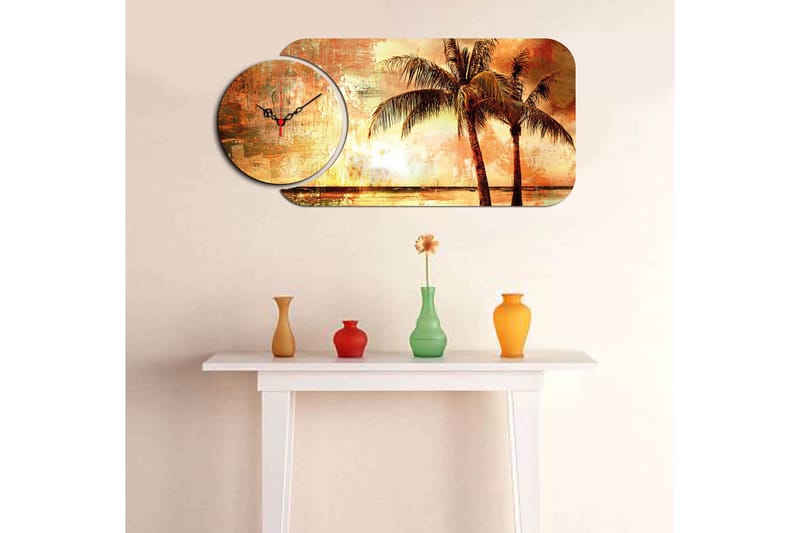 2-Deler - Flerfarget - Interiør - Veggdekorasjon - Klokker