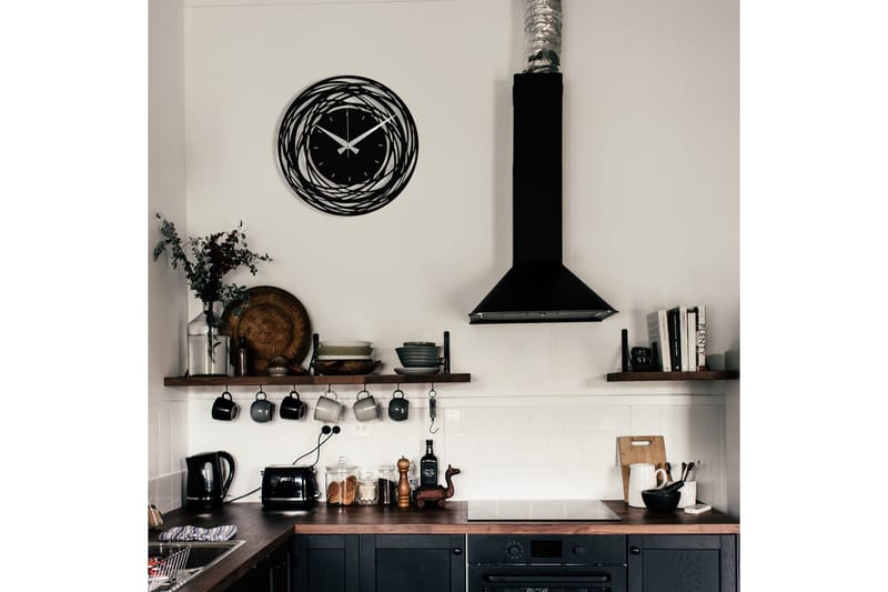 Achterdis Veggklokke Abstrakt - Svart - Interiør - Veggdekorasjon - Klokker