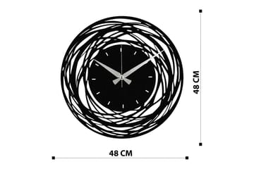 Achterdis Veggklokke Abstrakt - Svart - Interiør - Veggdekorasjon - Klokker