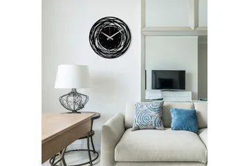 Achterdis Veggklokke Abstrakt - Svart - Interiør - Veggdekorasjon - Klokker