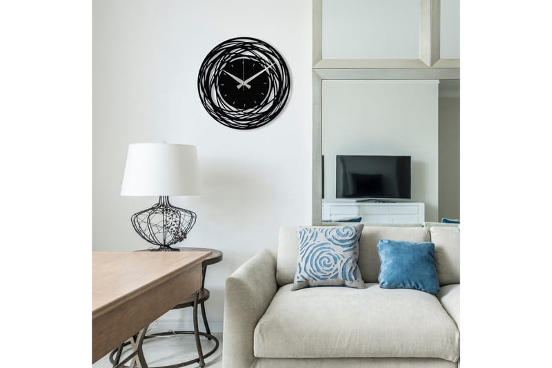 Achterdis Veggklokke Abstrakt - Svart - Interiør - Veggdekorasjon - Klokker
